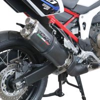 GPR exhaust compatible with  Honda CRF1100L Africa Twin 2020-2024, Dual Poppy, Slip-on exhaust including removable db killer and link pipe 