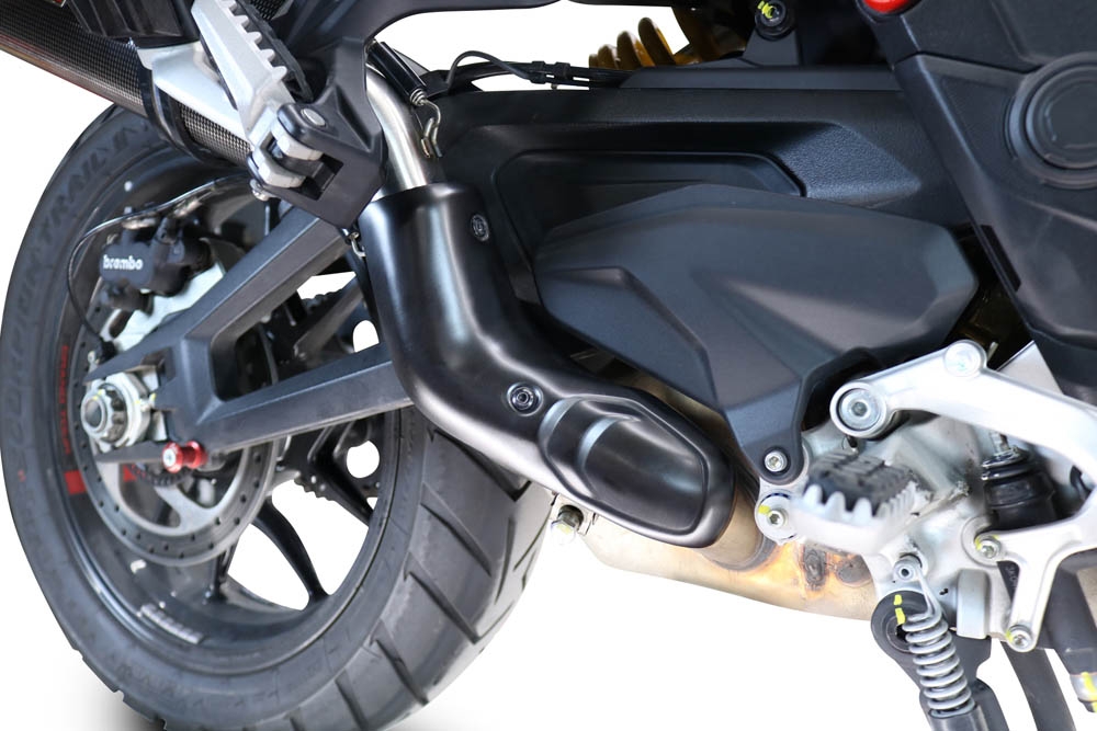 GPR exhaust compatible with  Ducati Multistrada V4 Rally 2023-2024, Dual Poppy, Slip-on exhaust including removable db killer and link pipe 