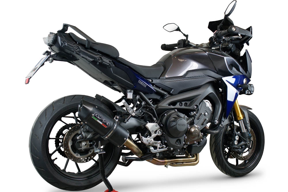 GPR exhaust compatible with  Yamaha Tracer 9 2021-2024, Furore Evo4 Nero, Full system exhaust including removable db killer and catalyst 