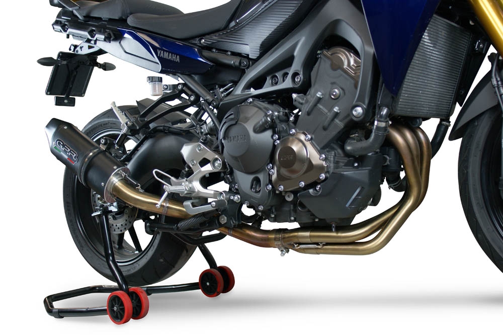 GPR exhaust compatible with  Yamaha Tracer 9 2021-2024, Furore Evo4 Nero, Full system exhaust including removable db killer and catalyst 