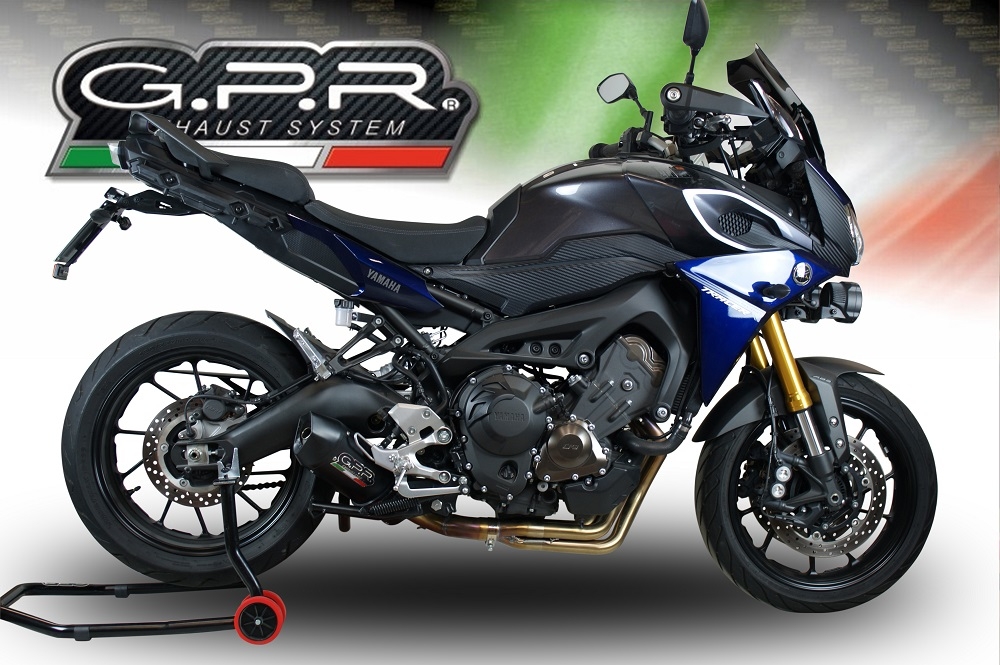 GPR exhaust compatible with  Yamaha Tracer 9 2021-2024, Furore Nero, Full system exhaust, including removable db killer 