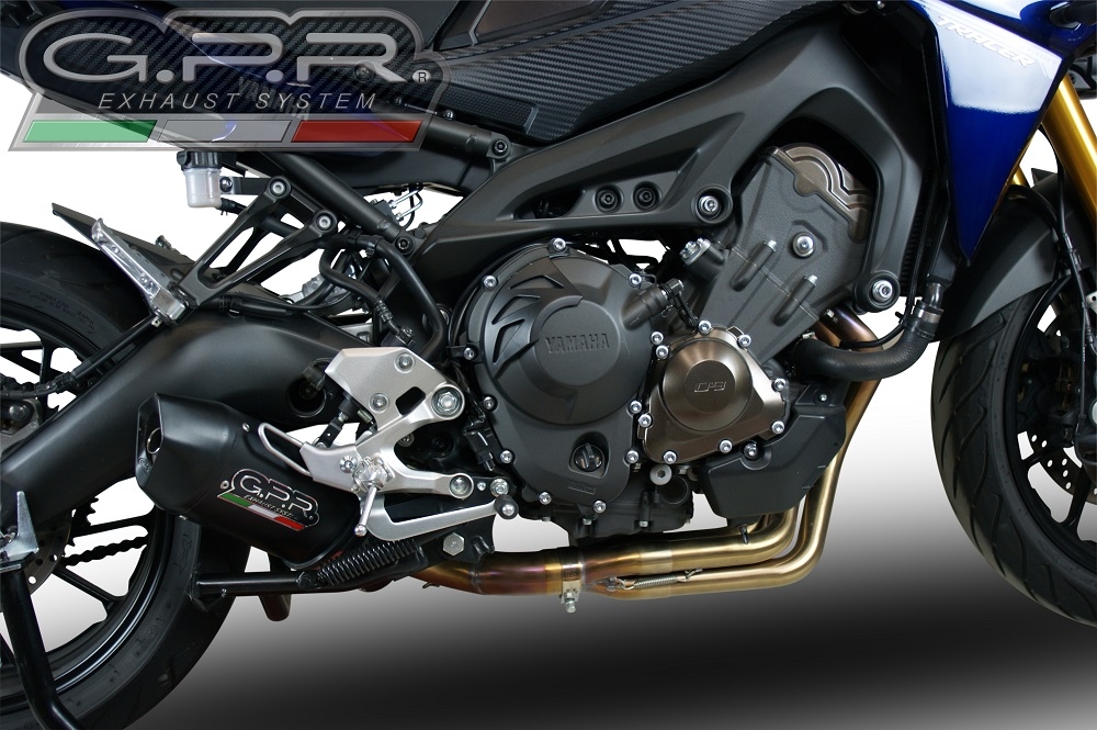 GPR exhaust compatible with  Yamaha Tracer 9 2021-2024, Furore Nero, Full system exhaust, including removable db killer 