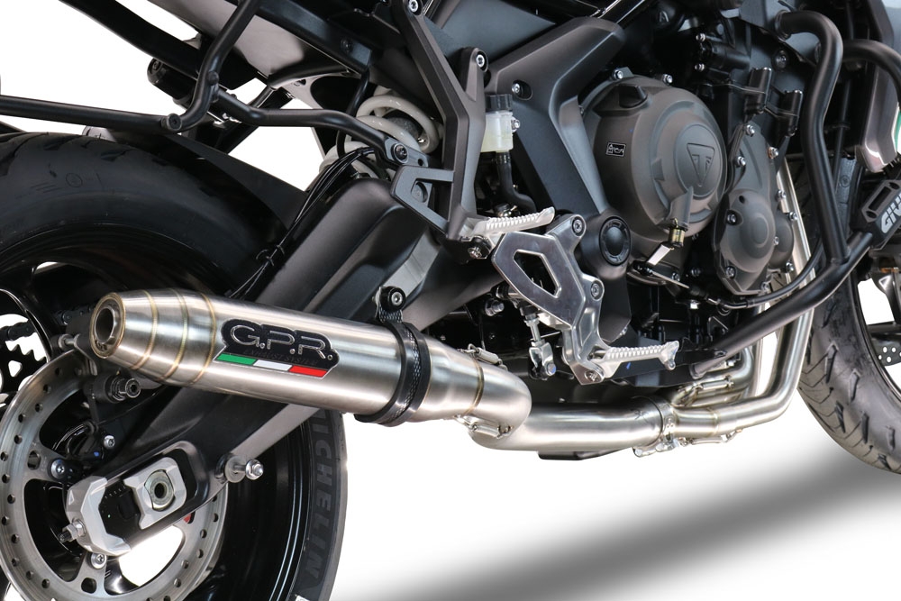 GPR exhaust compatible with  Triumph Tiger Sport 660 2022-2024, Deeptone Inox, Full system exhaust, including removable db killer 