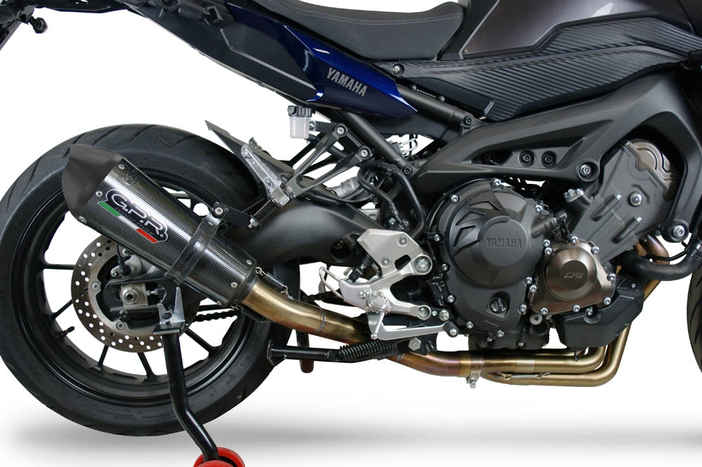 GPR exhaust compatible with  Yamaha Tracer 9 GT 2021-2024, GP Evo4 Poppy, Full system exhaust including removable db killer and catalyst 