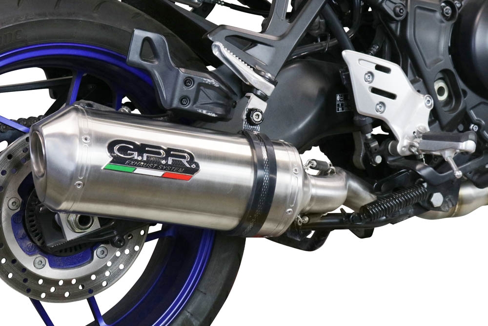 GPR exhaust compatible with  Yamaha Tracer 9 2021-2024, Satinox , Full system exhaust including removable db killer and catalyst 