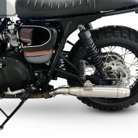 GPR exhaust compatible with  Triumph BONNEVILLE T100 2001-2014, Deeptone Inox, Dual slip-on including removable db killers and link pipes 