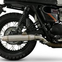 GPR exhaust compatible with  Triumph BONNEVILLE T100 2001-2014, Deeptone Inox, Dual slip-on including removable db killers and link pipes 