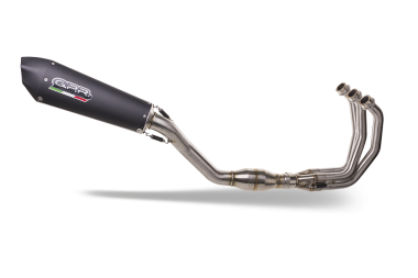 GPR exhaust compatible with  Triumph Daytona 660 2023-2025, Gpe Ann. Black titanium, Full system exhaust, including removable db killer  