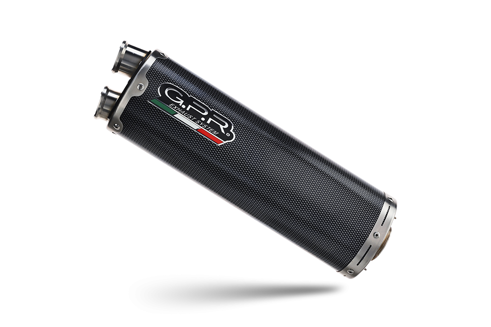 GPR exhaust compatible with  Aprilia Tuareg 660 2021-2024, Dual Poppy, Slip-on exhaust including removable db killer and link pipe 