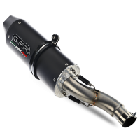 GPR exhaust compatible with  Aprilia Tuareg 660 2021-2024, Furore Evo4 Nero, Slip-on exhaust including removable db killer and link pipe 