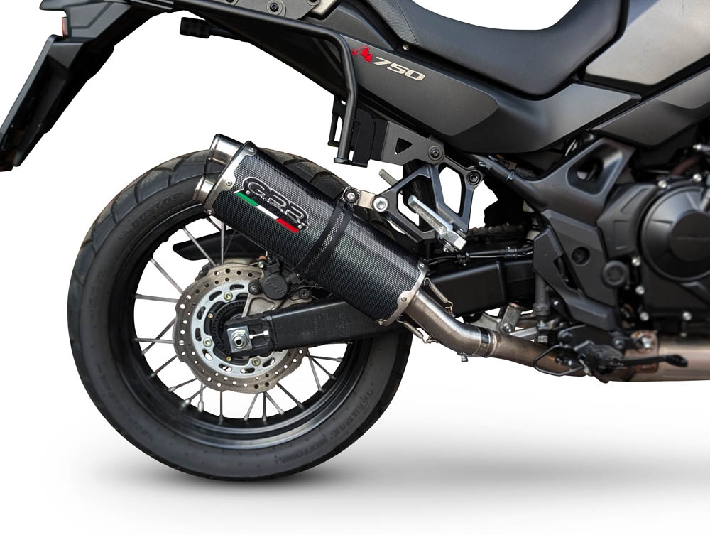 GPR exhaust compatible with  Honda TRANSALP 750 2024-2025, Dual Poppy, Slip-on exhaust including removable db killer and link pipe 