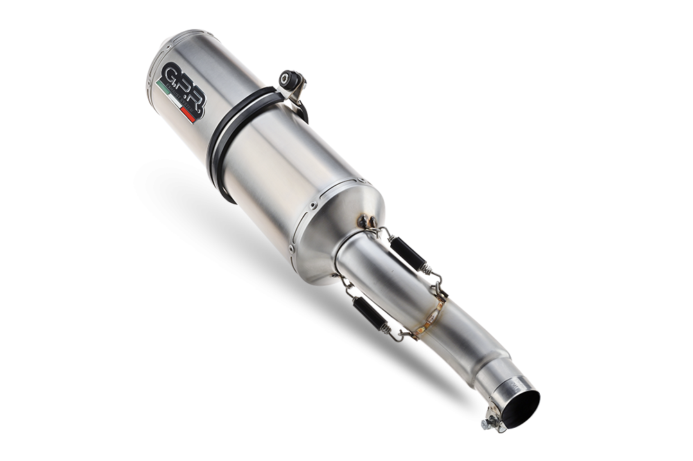 GPR exhaust compatible with  Benelli Leoncino 500 Trail 2017-2024, Satinox , Slip-on exhaust including removable db killer and link pipe 