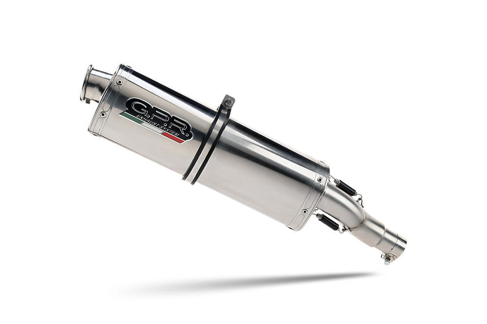 GPR exhaust compatible with  Benelli Trk 502 X 2017-2020, Trioval, Slip-on exhaust including removable db killer and link pipe 